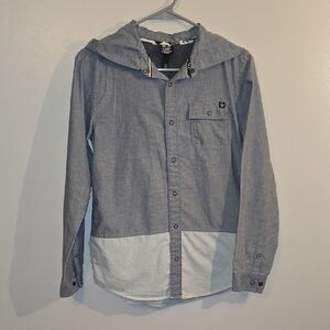 Shaun White Blue and White Button-Up Shirt